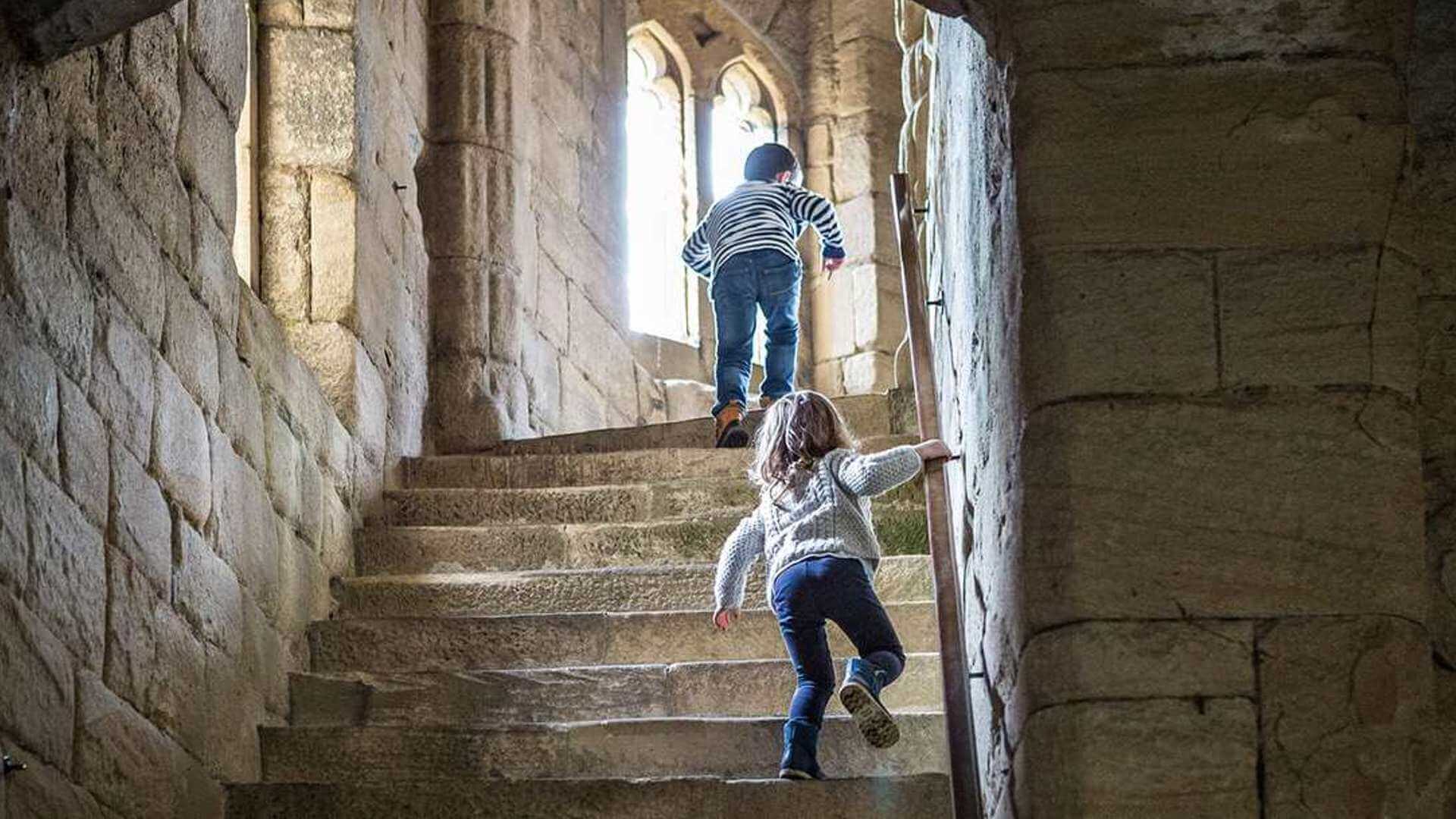 Kids playing at Warkworth Castle