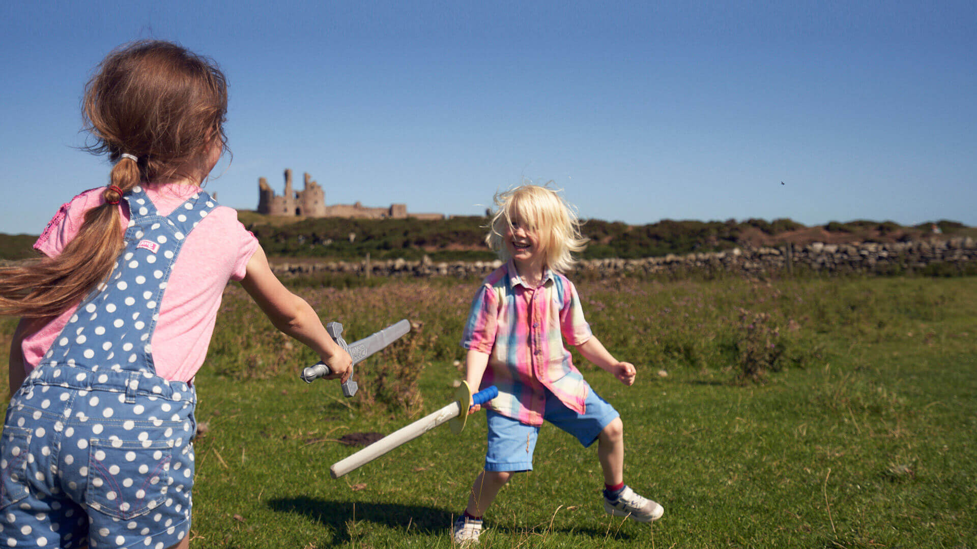 Play time at Dunstanburgh Castle