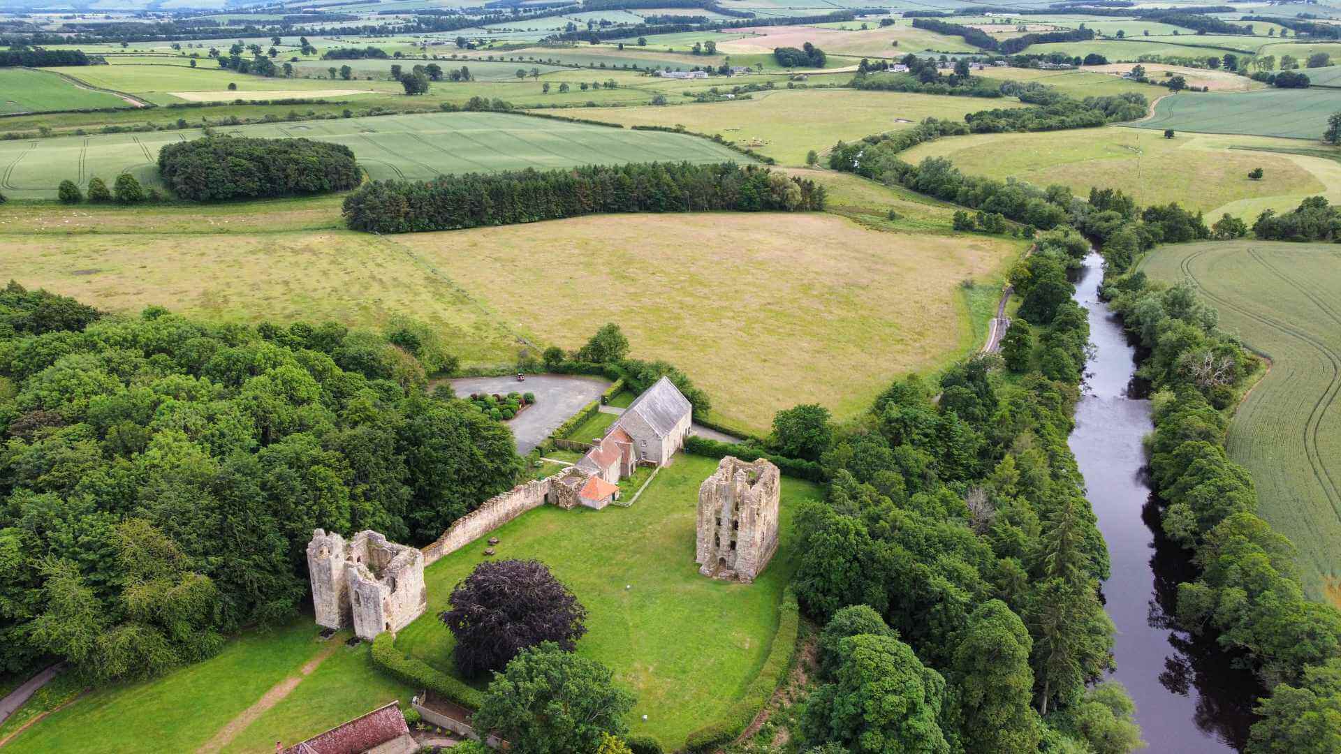 Etal Castle from above