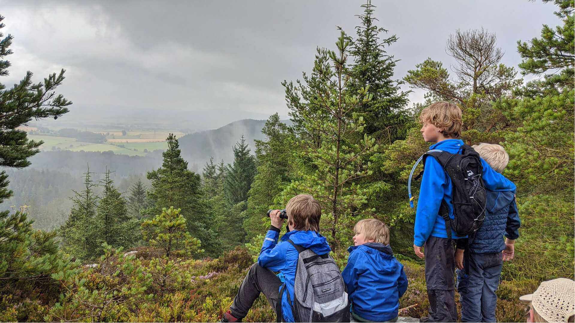 Group of boys exploring Longframlington