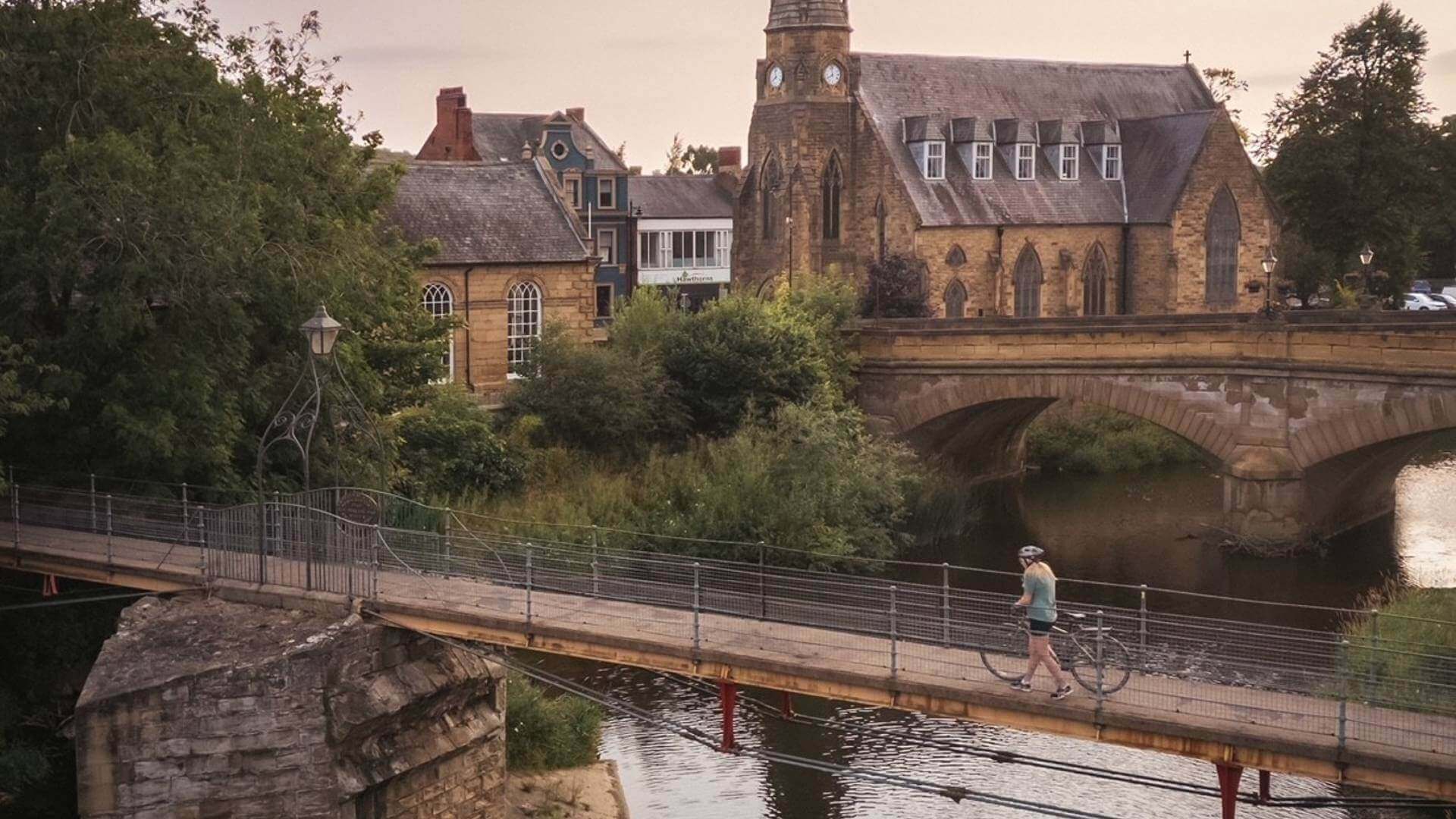 Morpeth town centre river scene