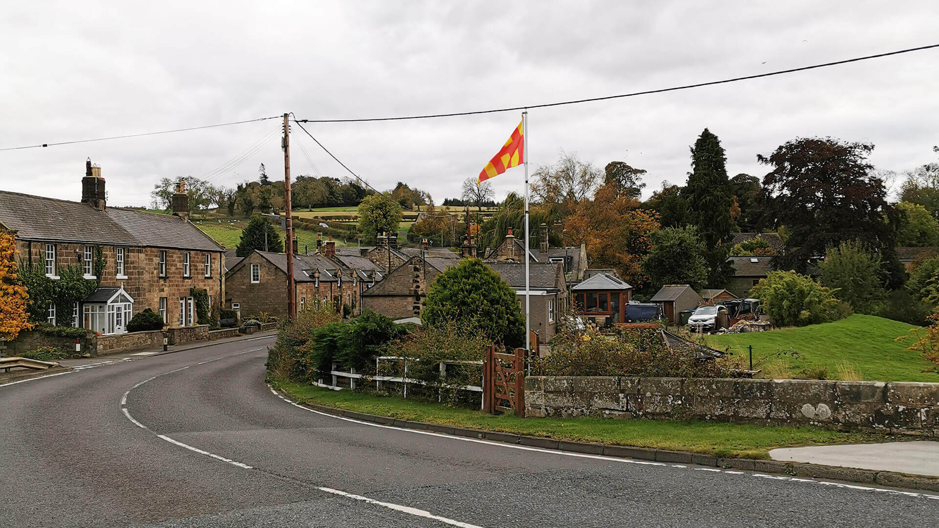 The main road into Powburn