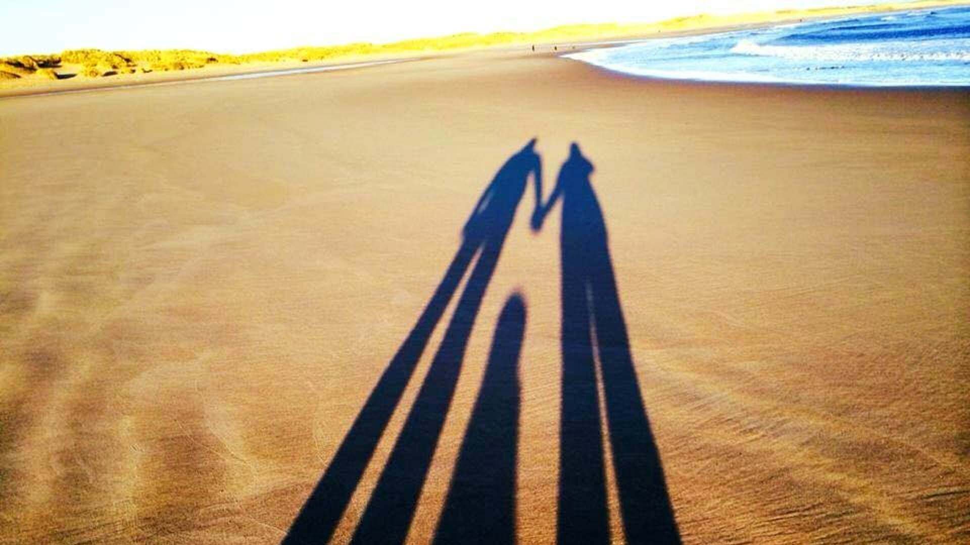 Family photo on Cresswell Beach