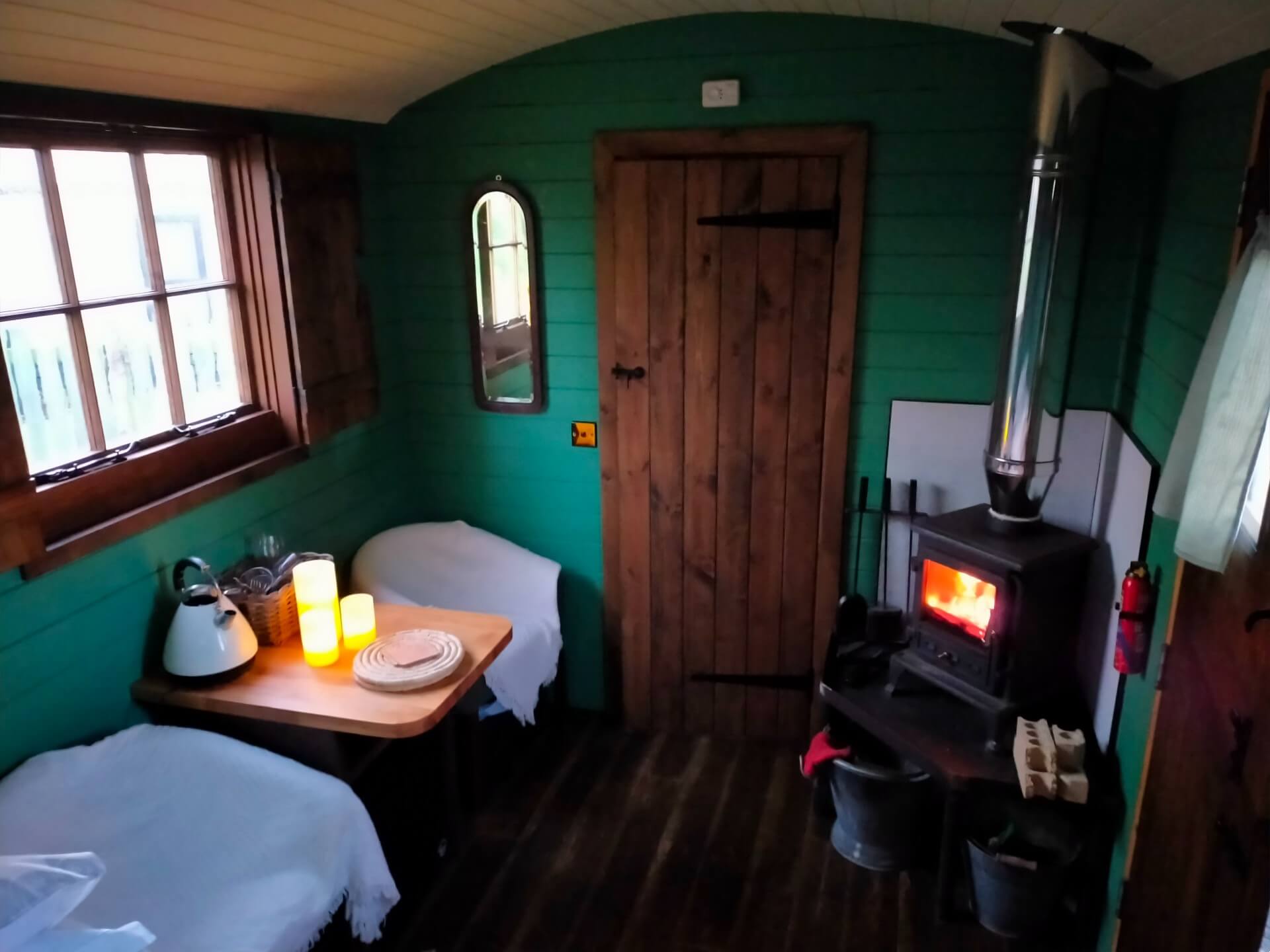 inside the hut