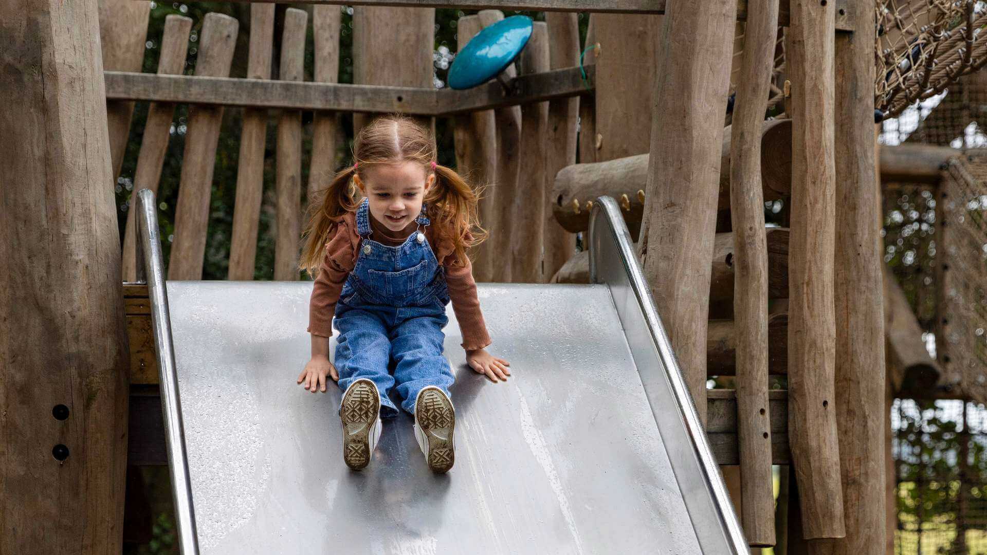 Girl on slide