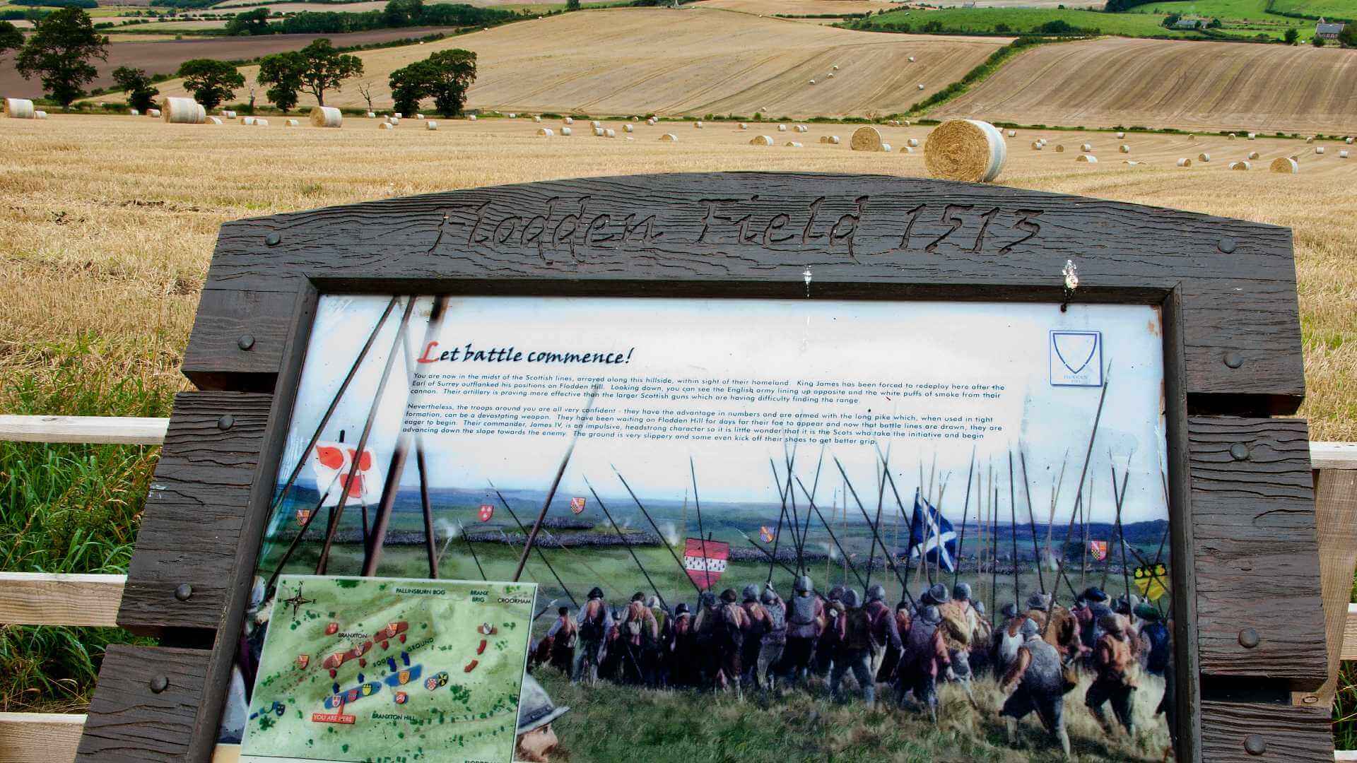 Information board at Flodden