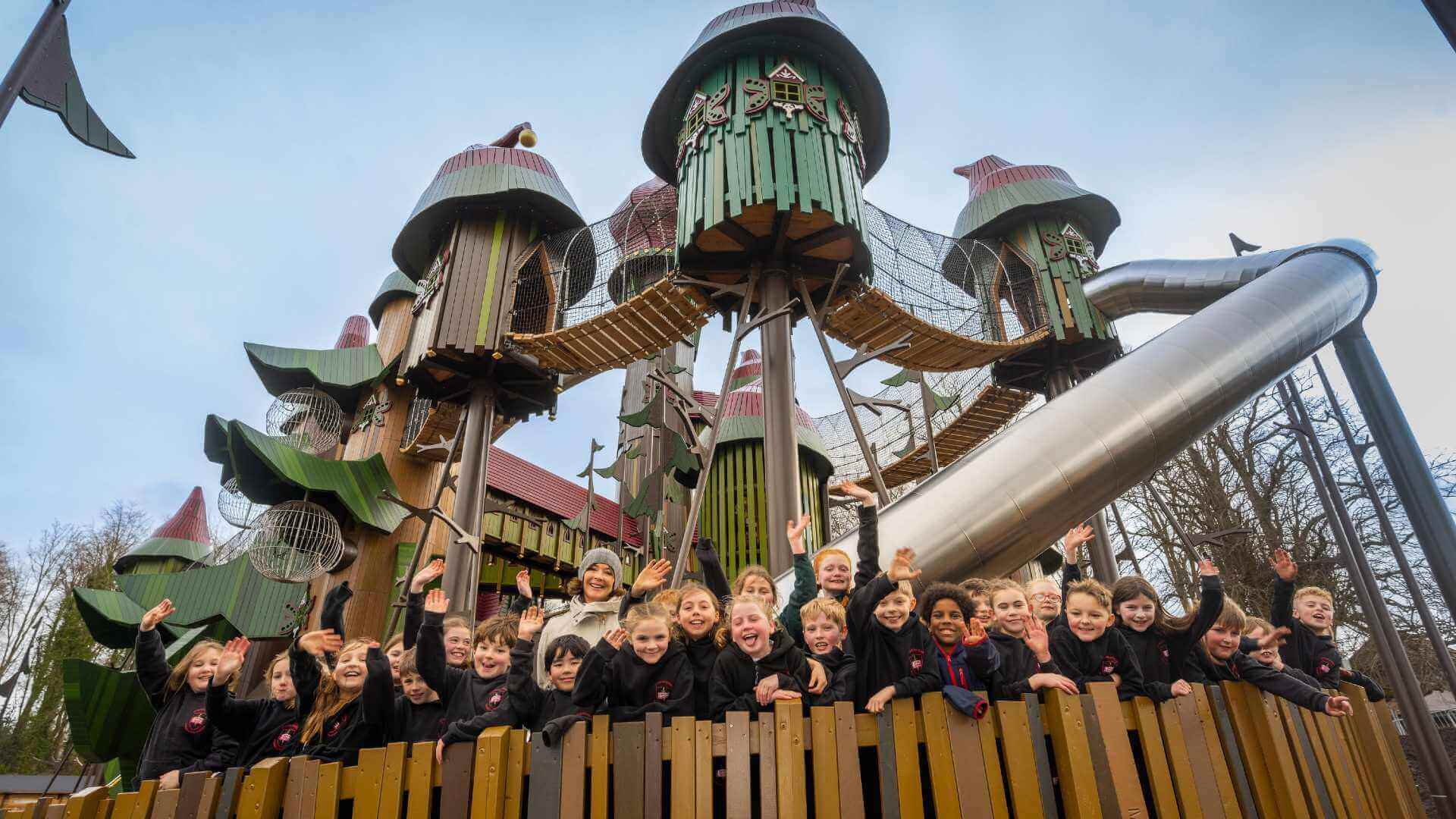 Duchess of Northumberland with school kids