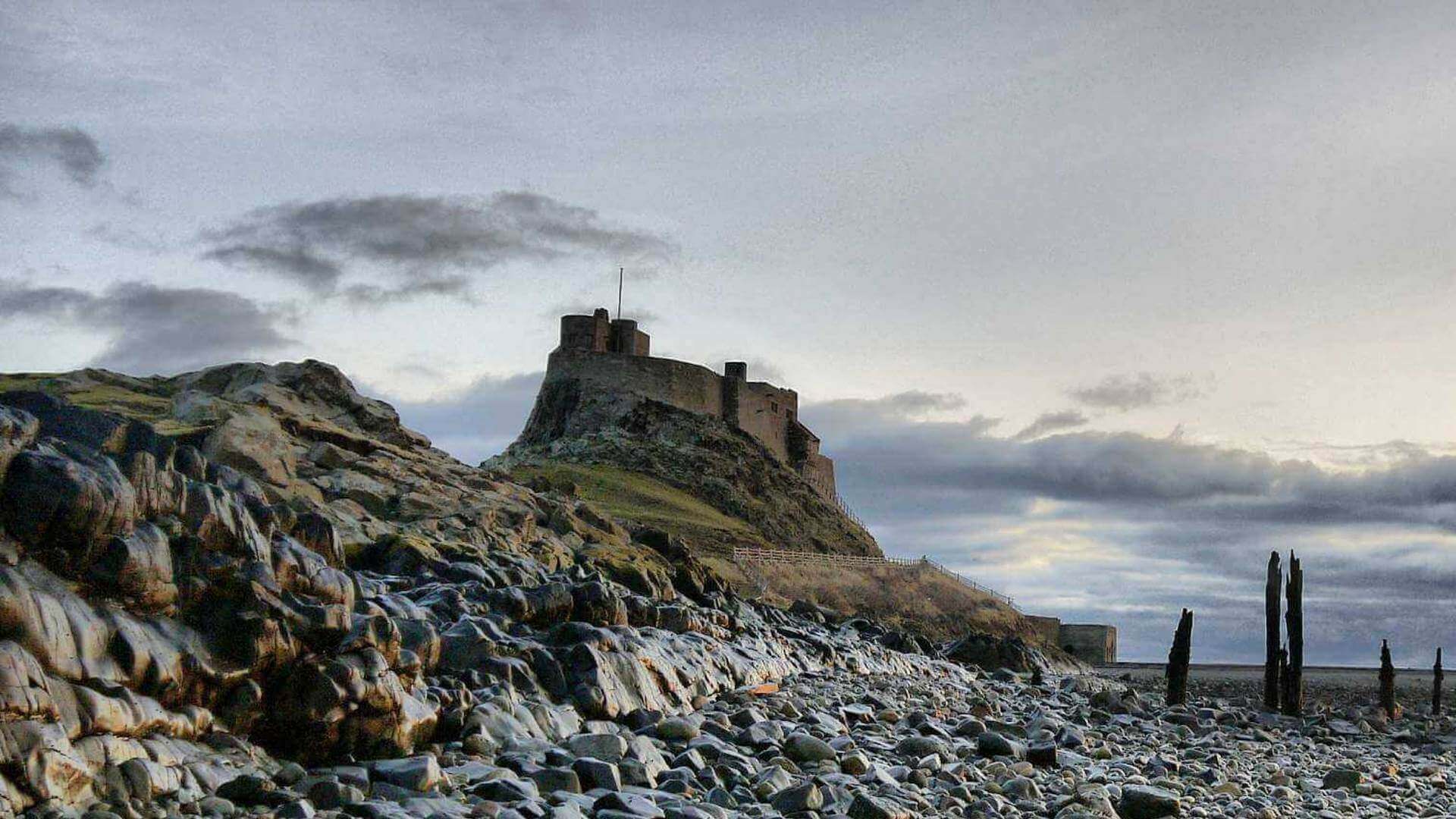 Lindisfarne Castle from the rocks