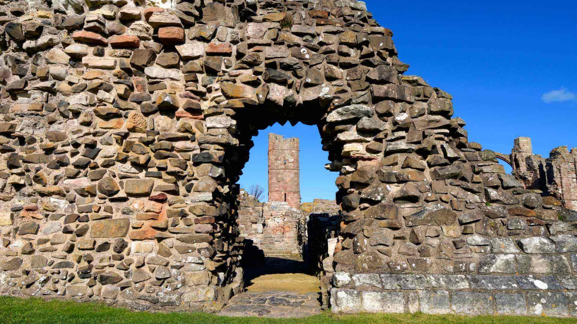 Outside Lindisfarne Priory