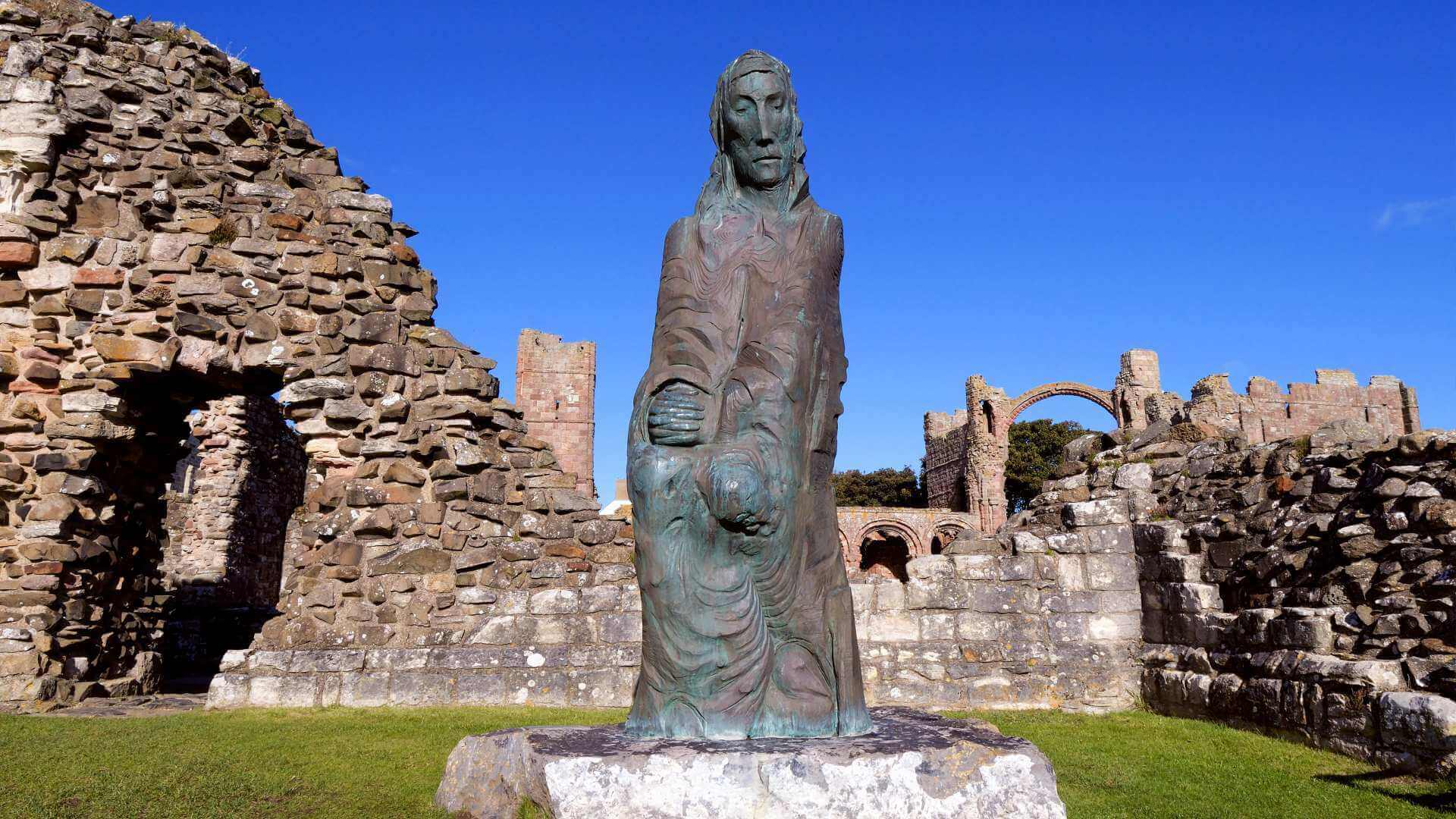 Statue at Lindisfarne Priory
