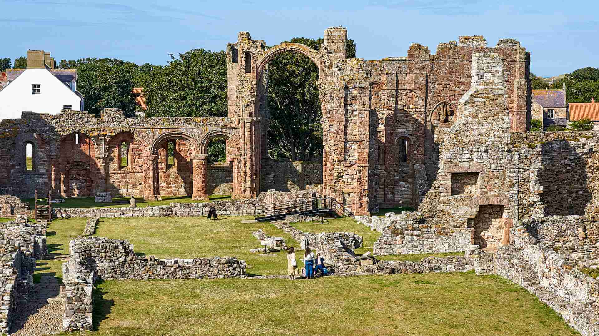 Visitors at Lindisfarne Priory