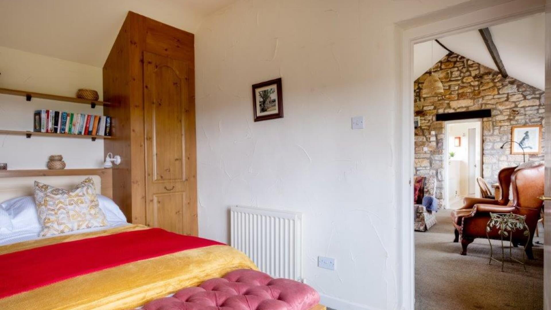 Bedroom through living area