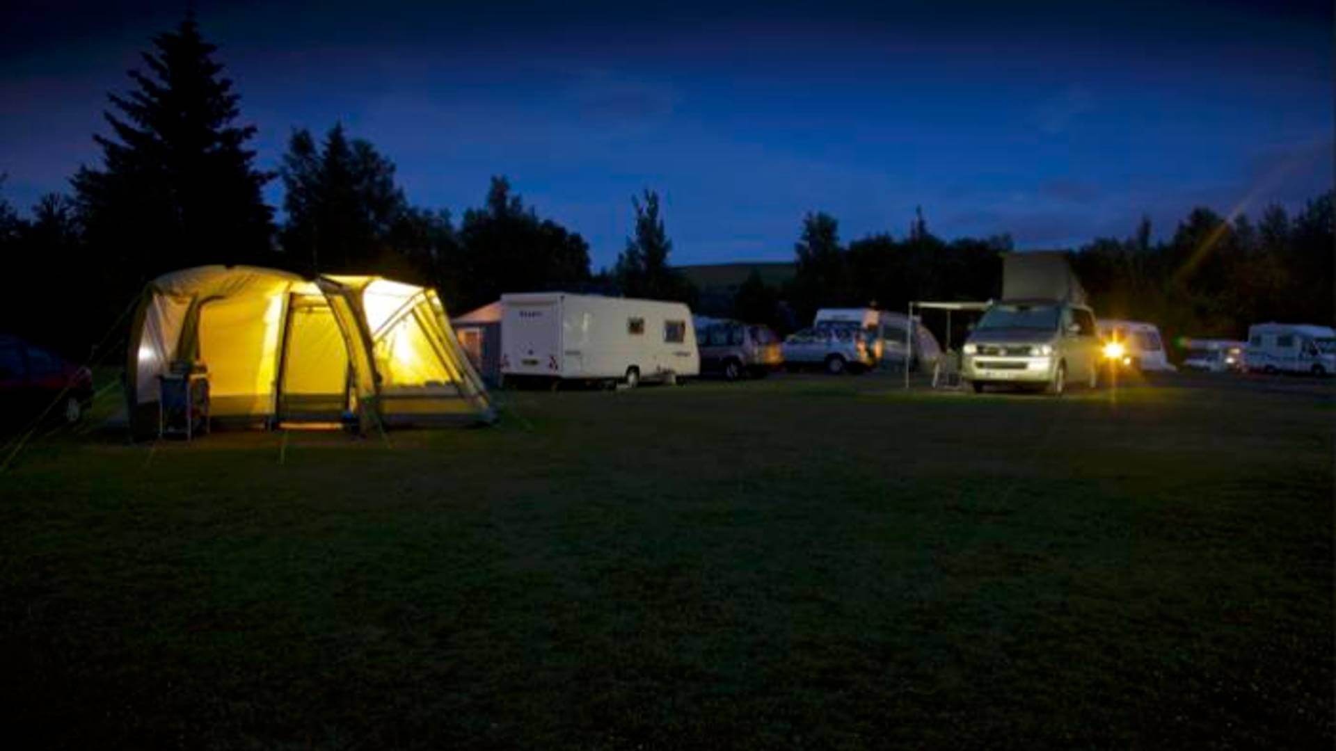 campsite at night