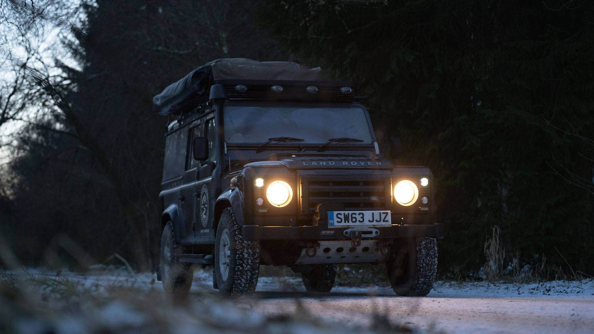 Land Rover in snow