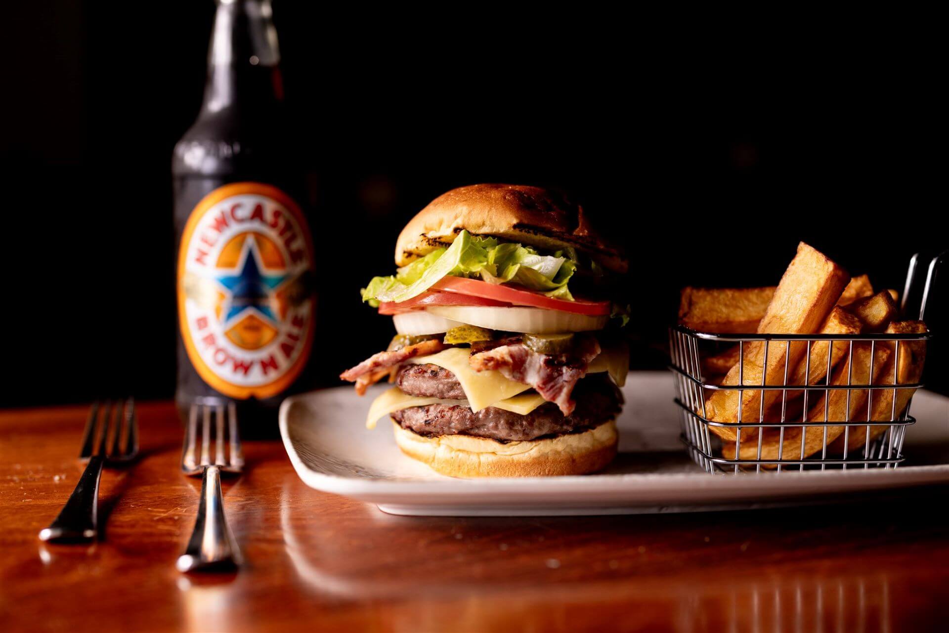 Burger and fries