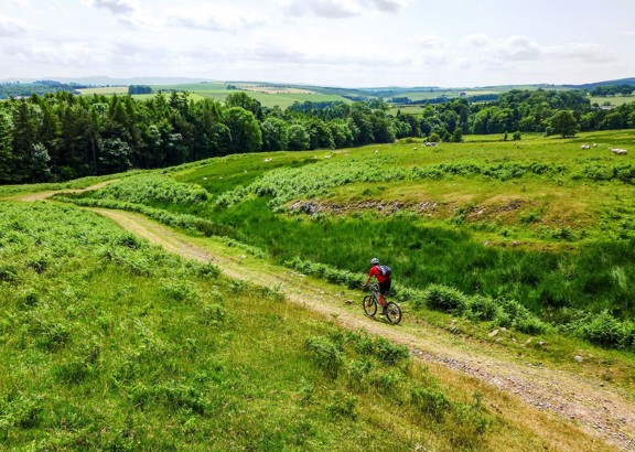 Man mountain biking on the Sandstone Way