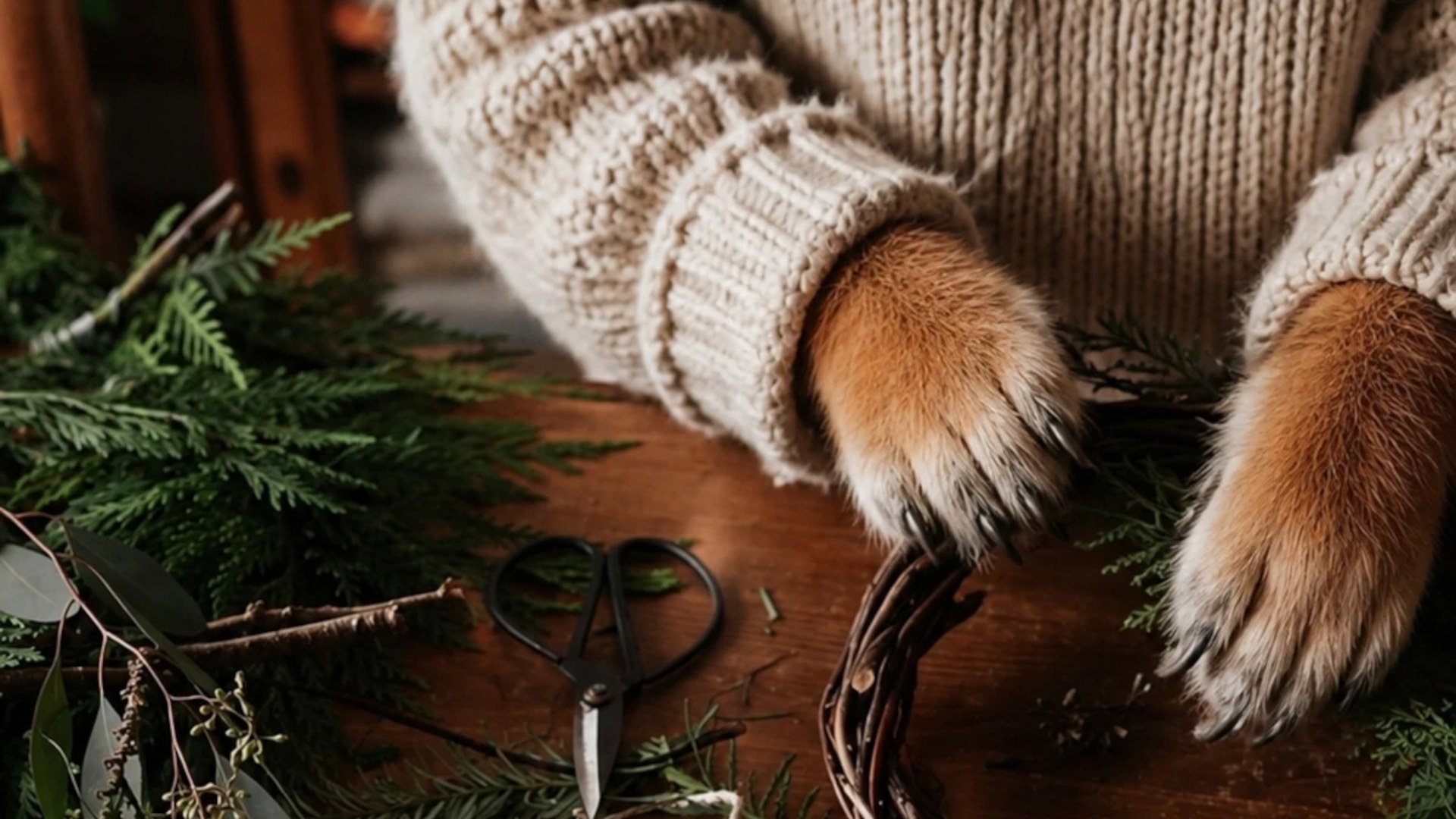 The Running Fox Wreath Making