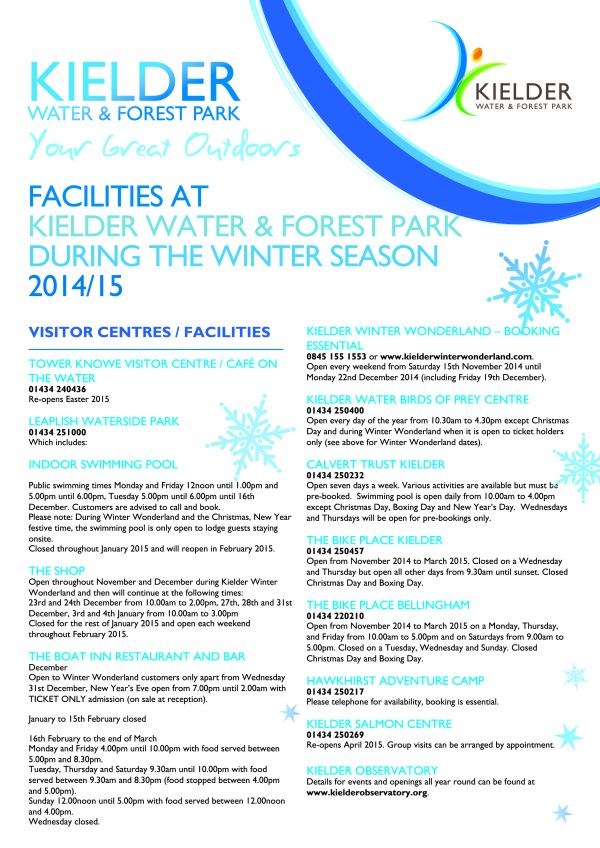 Kielder Winter Opening Details