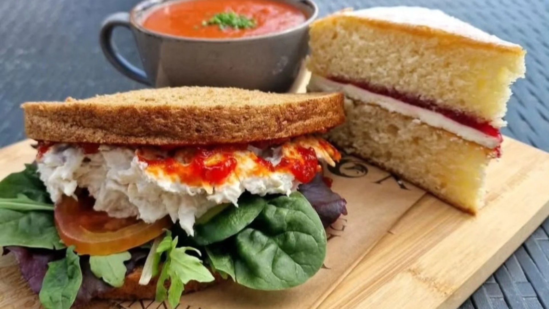 Sandwich Soup And Cake