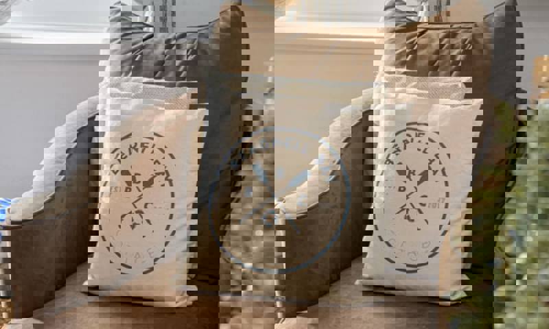 Logo-on-cushion
