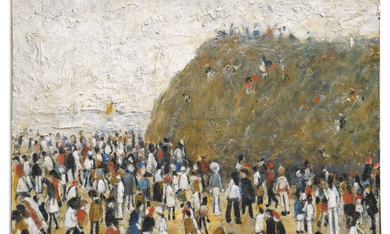 L S Lowry Beach Scene 1954 North East Museums On Behalf Of Northumberland County Council C The Estate Of L S Lowry All Rig