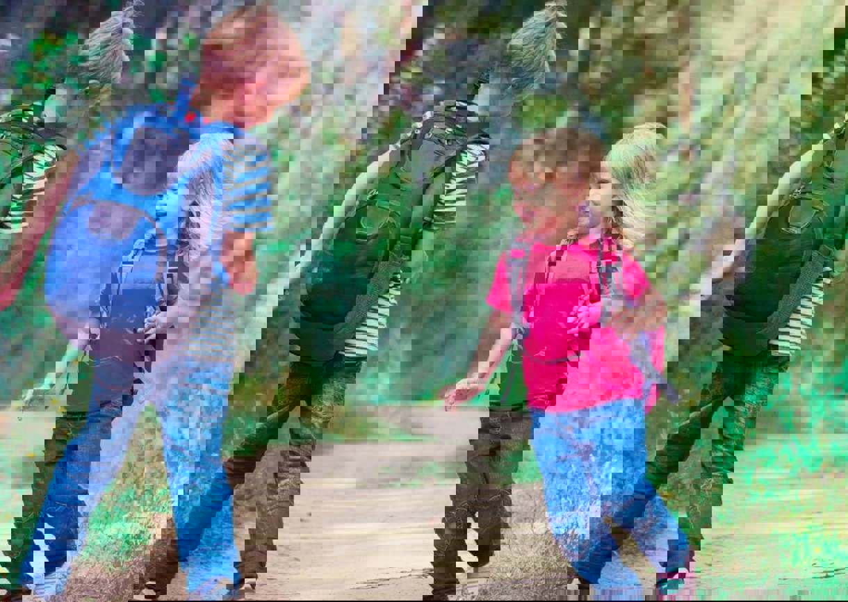 family-walks-wooden-star